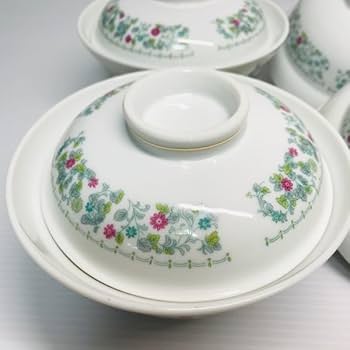 お茶碗　どんぶり　アンティーク　骨董　食器 色絵 蓋付き お椀 [鶴松紋柄] 丼 蓋付き丼 ご飯 どんぶり 伊万里